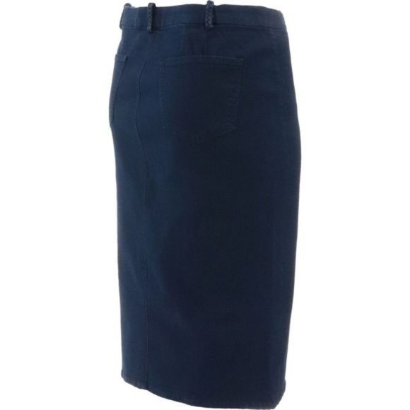 NWT NYDJ MIDI SKIRT WITH BRAIDED BELT LOOPS WASH RINSE 00 & 4 - Picture 6 of 14